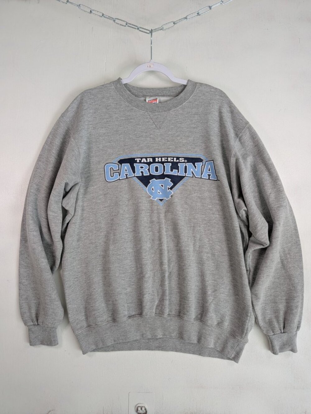 UNC North Carolina Tar Heels Carolina Crewneck Sweatshirt Sz L Gray Soffe
